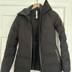 Lululemon Athletica Black Puffer Jacket with High Collar